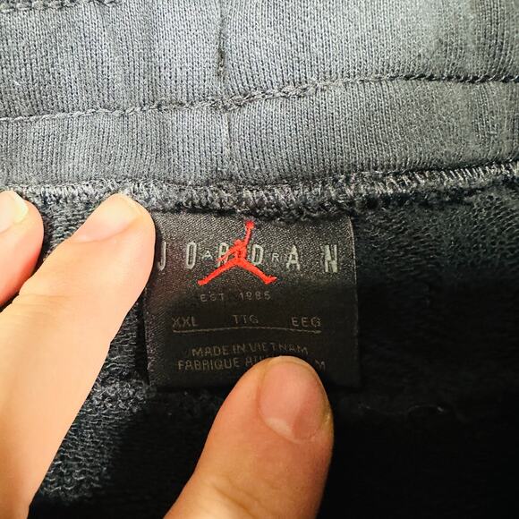 Jordan Sweatpants Mens 2XL Black Nike Air Jumpman Joggers Drawstring - Picture 6 of 9